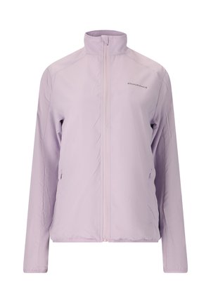 Vaaleanliila vetoketjullinen takki, jossa korkea kaulus, pitkät hihat, kaksi vetoketjullista sivutaskua ja "ENDURANCE"-logo rinnassa.