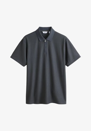 Next, REGULAR FIT - TEXTURED SMART ZIP NECK POLO SHIRT . - Poloshirt - slate grey