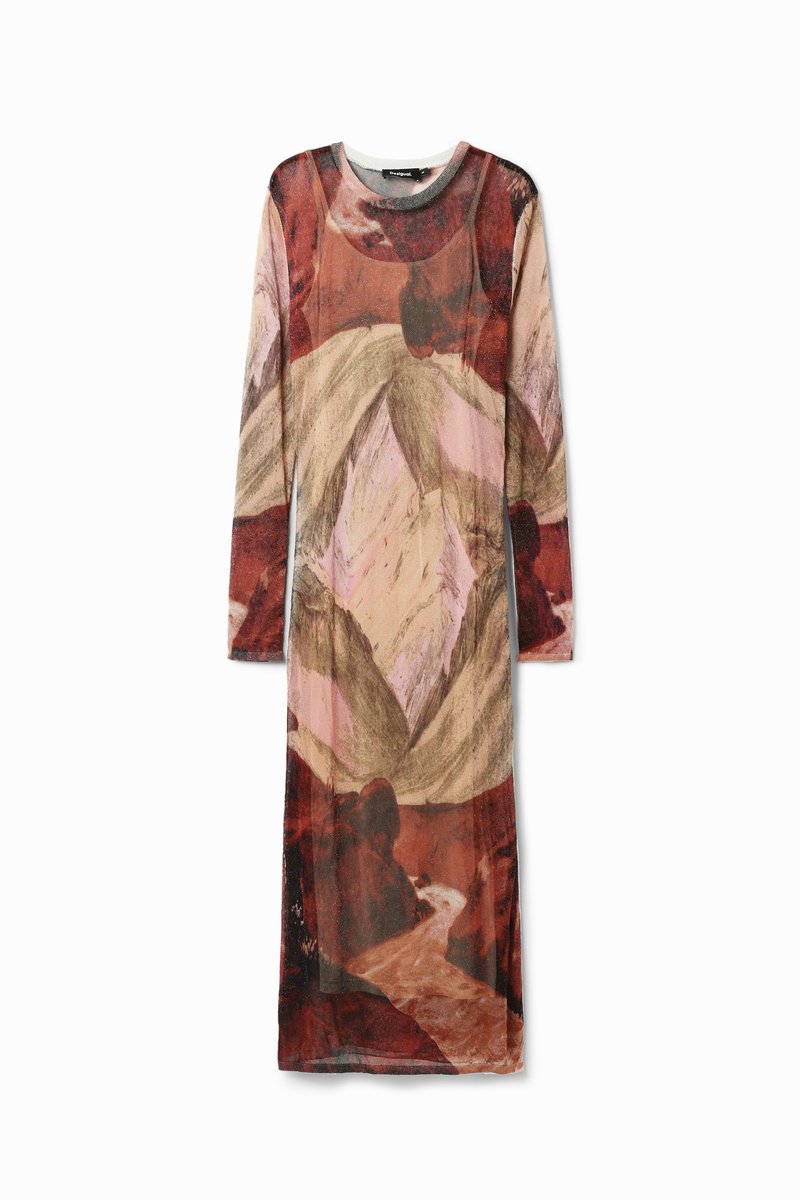 Desigual Gebreide jurk bruin