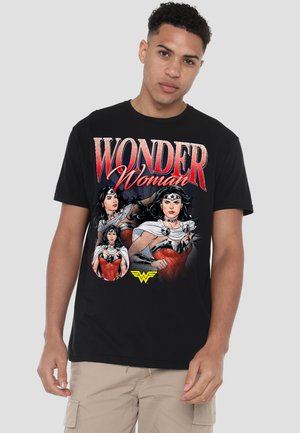 Cotton Soul, WONDER WOMAN WHITE CAPE BOOTLEG - Print T-shirt - black