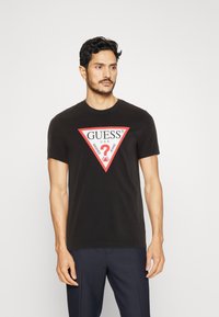 Guess - SS ORIGINAL LOGO - Apdrukāts T-krekls - jet black Miniatūras attēls 1