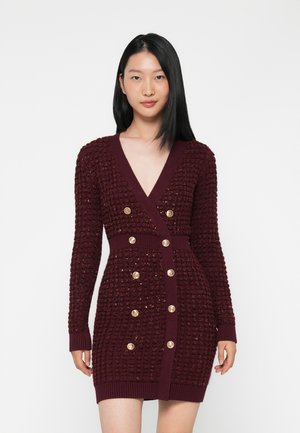 WOMANS DRESS - Stickad klänning - rouge noir