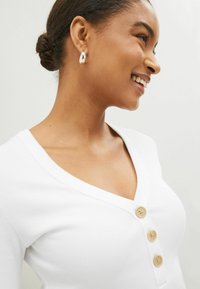 Next HENLEY BUTTON STANDARD - Tops ar garām piedurknēm - white