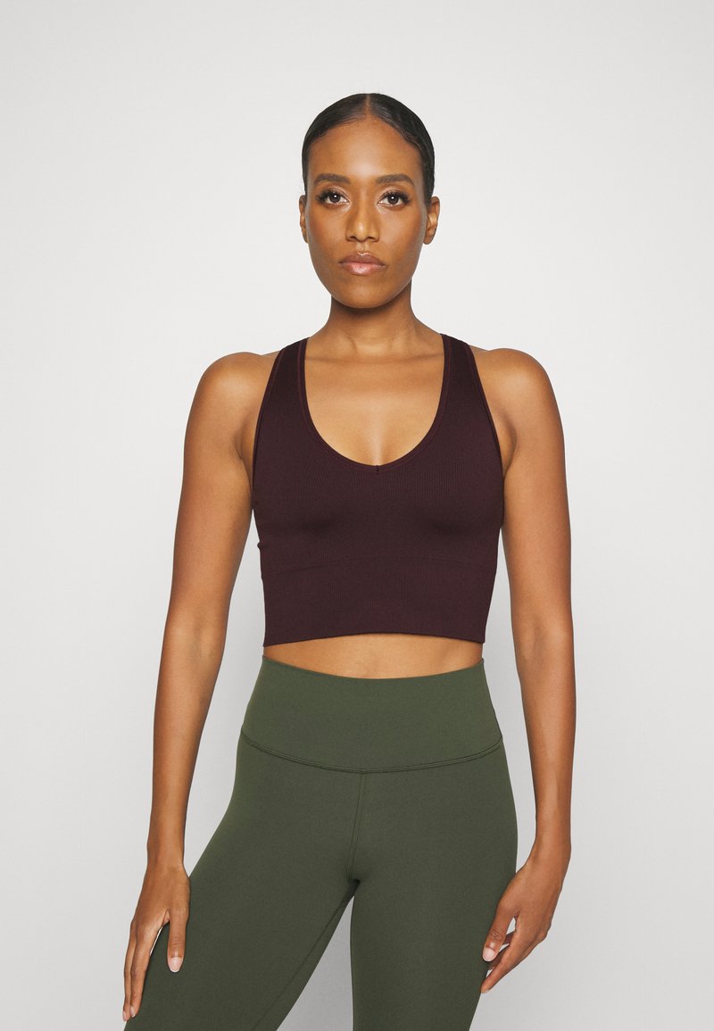 Athleta AURORA SEAMLESS CROP TANK - Top - spiced cabernet