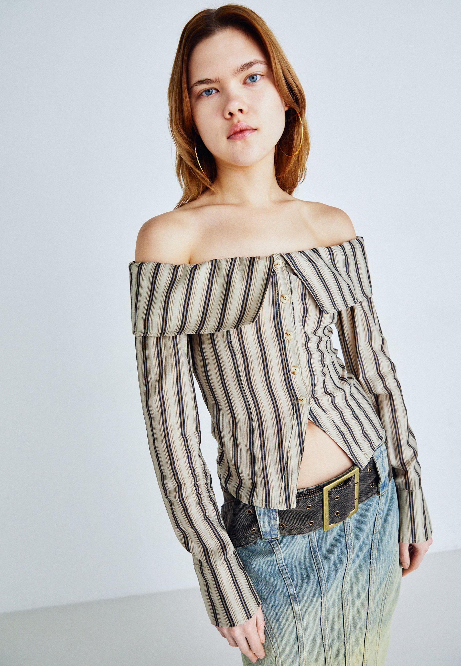 Top Donna Twist Knot Color Block Maniche Corte - Camicia Casual Loose Fit Con Spalle Scoperte - 5