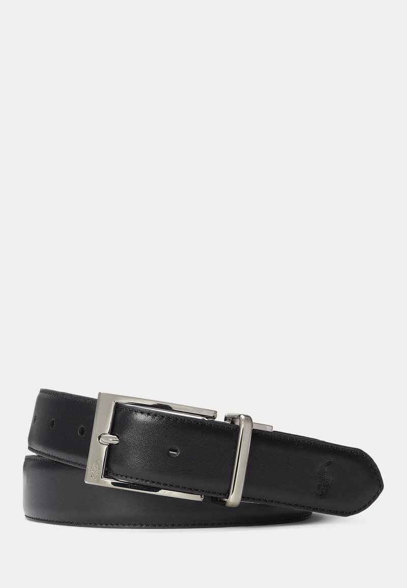 Polo Ralph Lauren REVERSIBLE LEATHER DRESS BELT - Alkalmi öv - black/refined navy