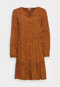 TOM TAILOR DRESS TIRED AND PRINTED - Vestido de dia - brown leaf design