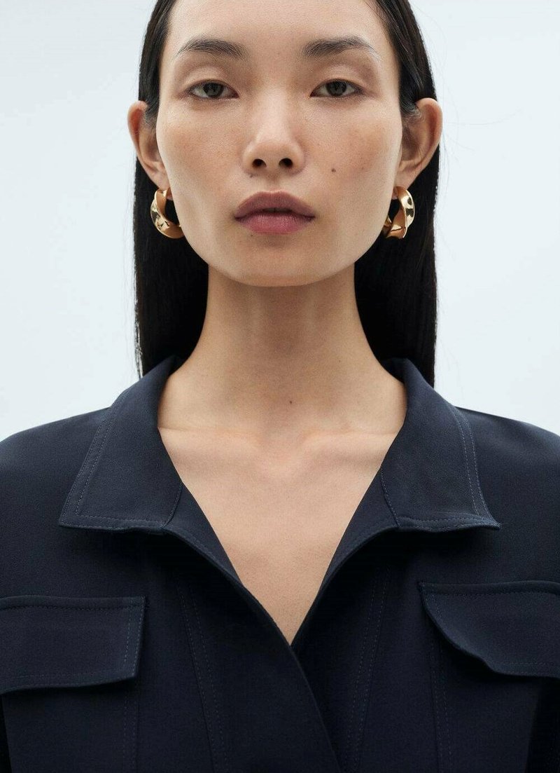 mango shirt dress navy Mango midi shirt dress with tie waist in dusty blue