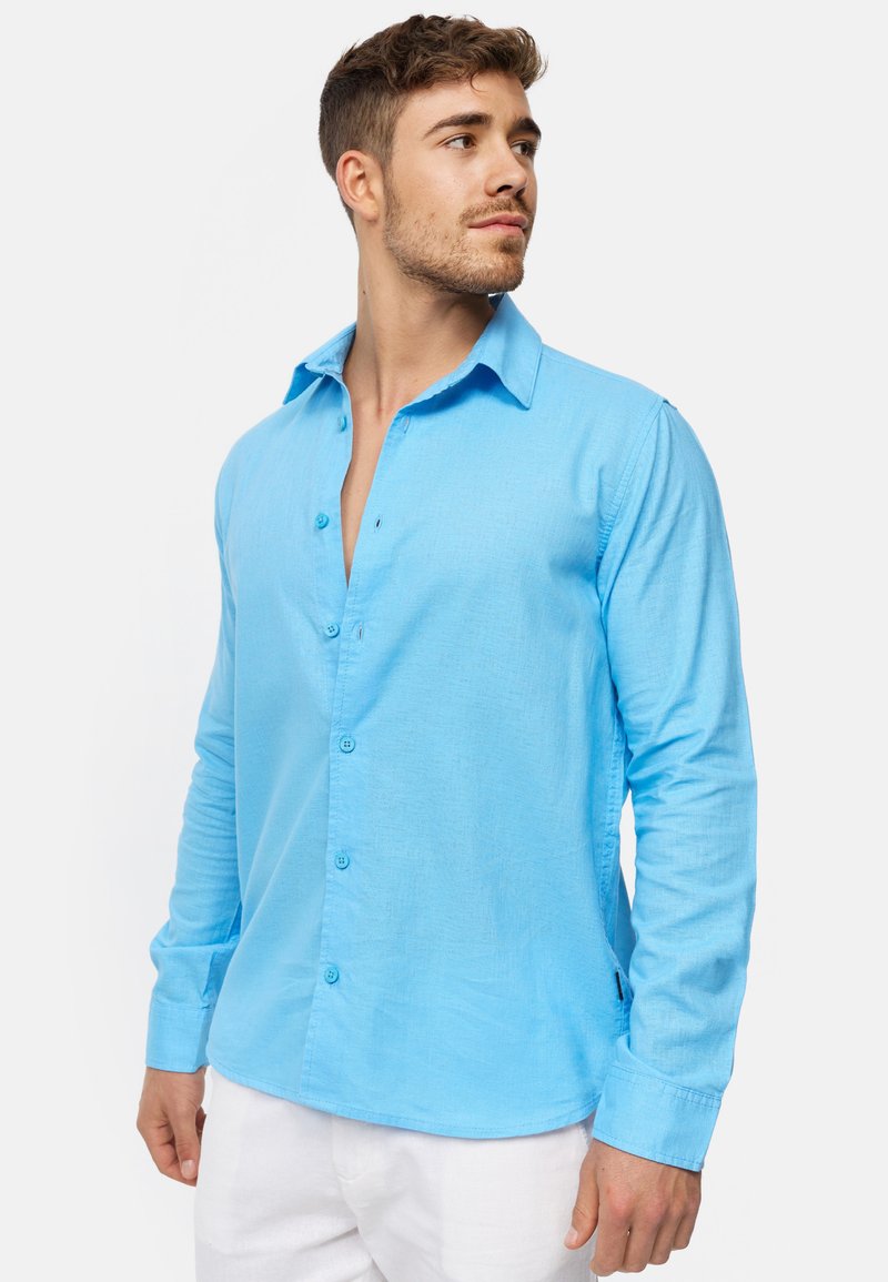 INDICODE JEANS LANGARM INSVILLE - Overhemd - alaska blue