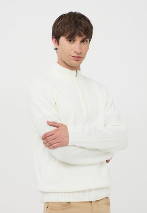 Terranova CON COLLO ALTO HALF-ZIP - Maglione - bianco lana