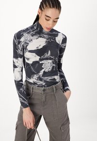 G-STAR PRINTED MOCK SLIM FIT  - Μπλούζα με μακριά μανίκια - black liquid