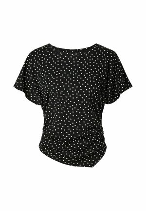 Pieces, SHORT SLEEVED TOP PCANNIE - T-shirt imprimé - black