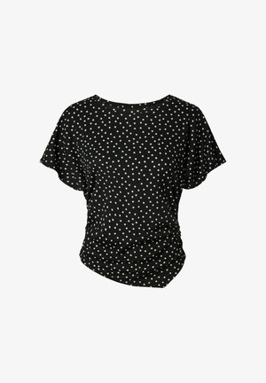 Pieces, SHORT SLEEVED TOP PCANNIE - T-shirt imprimé - black
