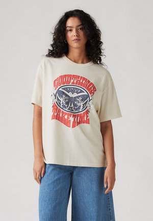 T-shirt imprimé - good things take time egret