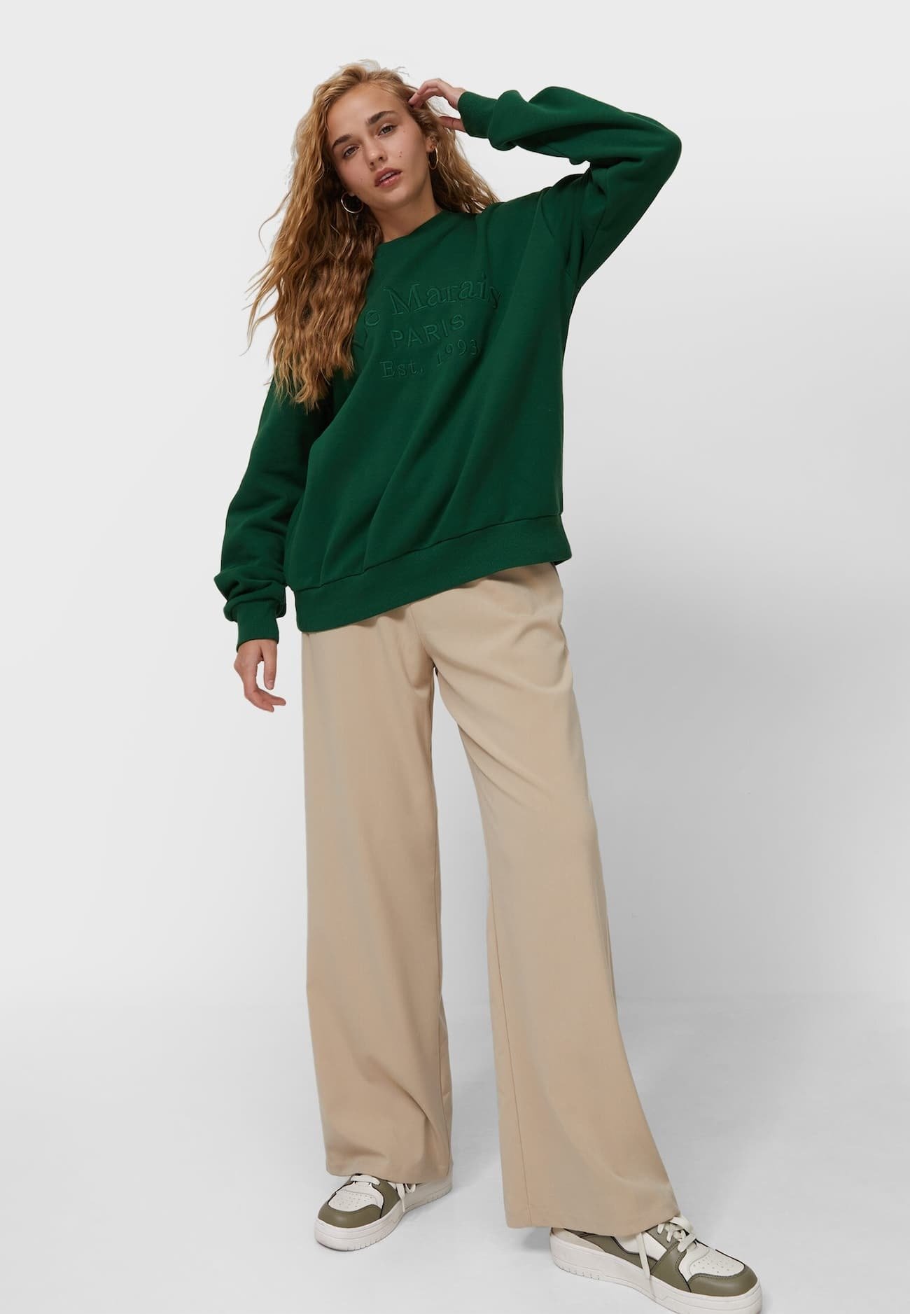 Stradivarius OVERSIZE - Felpa - mottled green/verde screziato - Zalando.it