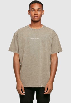 BREAK THE RULES ACID WASHED - T-shirt imprimé - darkkhaki