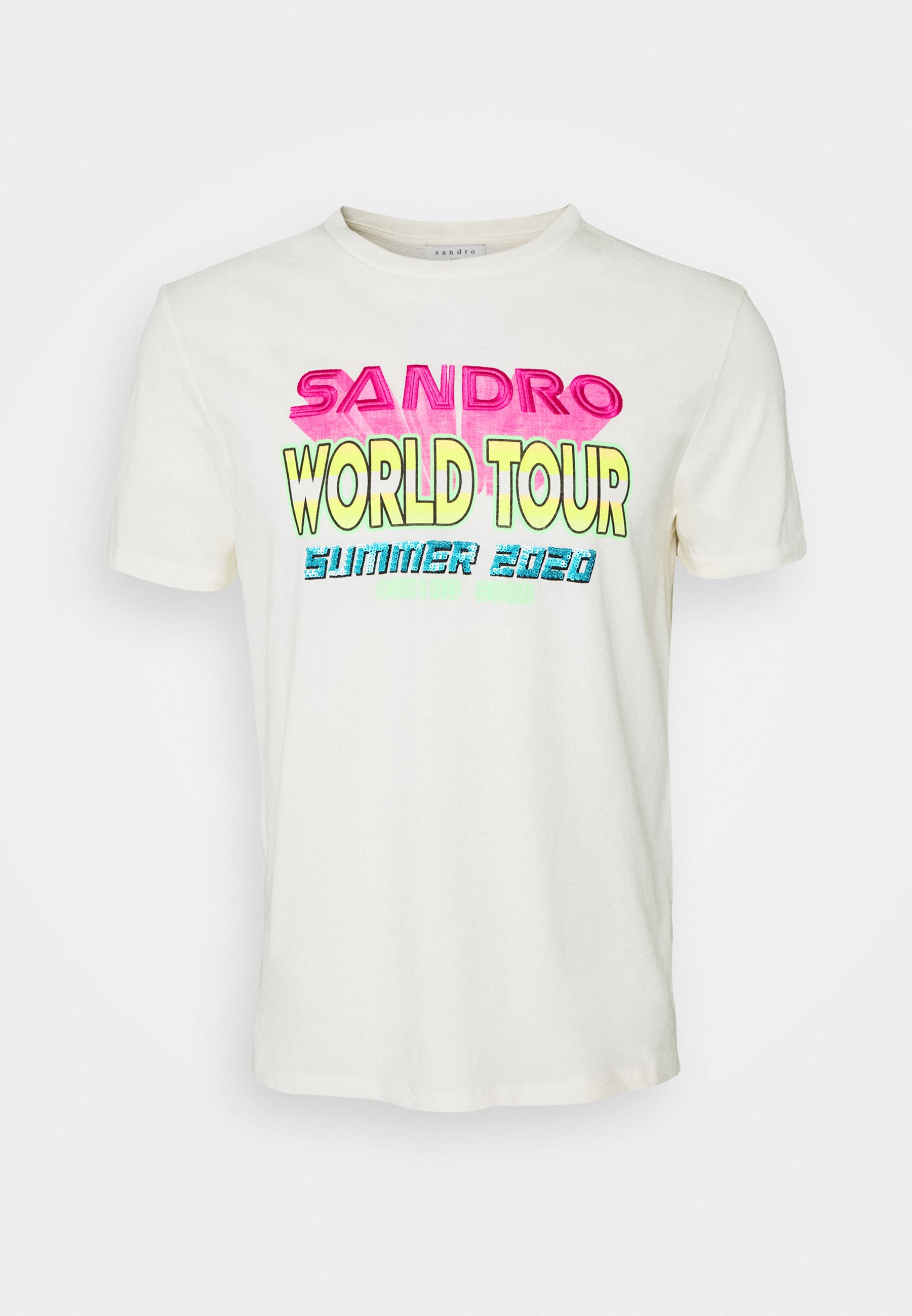 sandro T shirt print coquillecrème Zalando.nl Stieglitz WORLD TOUR Sweater rose Zalando.nl