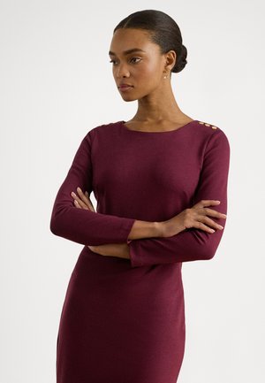 PONTE THREE-QUARTER-SLEEVE DRESS - Päevakleit - dark garnet