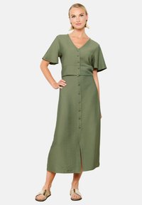 LolaLiza WITH BUTTONS - sukňa v tvare A - khaki med