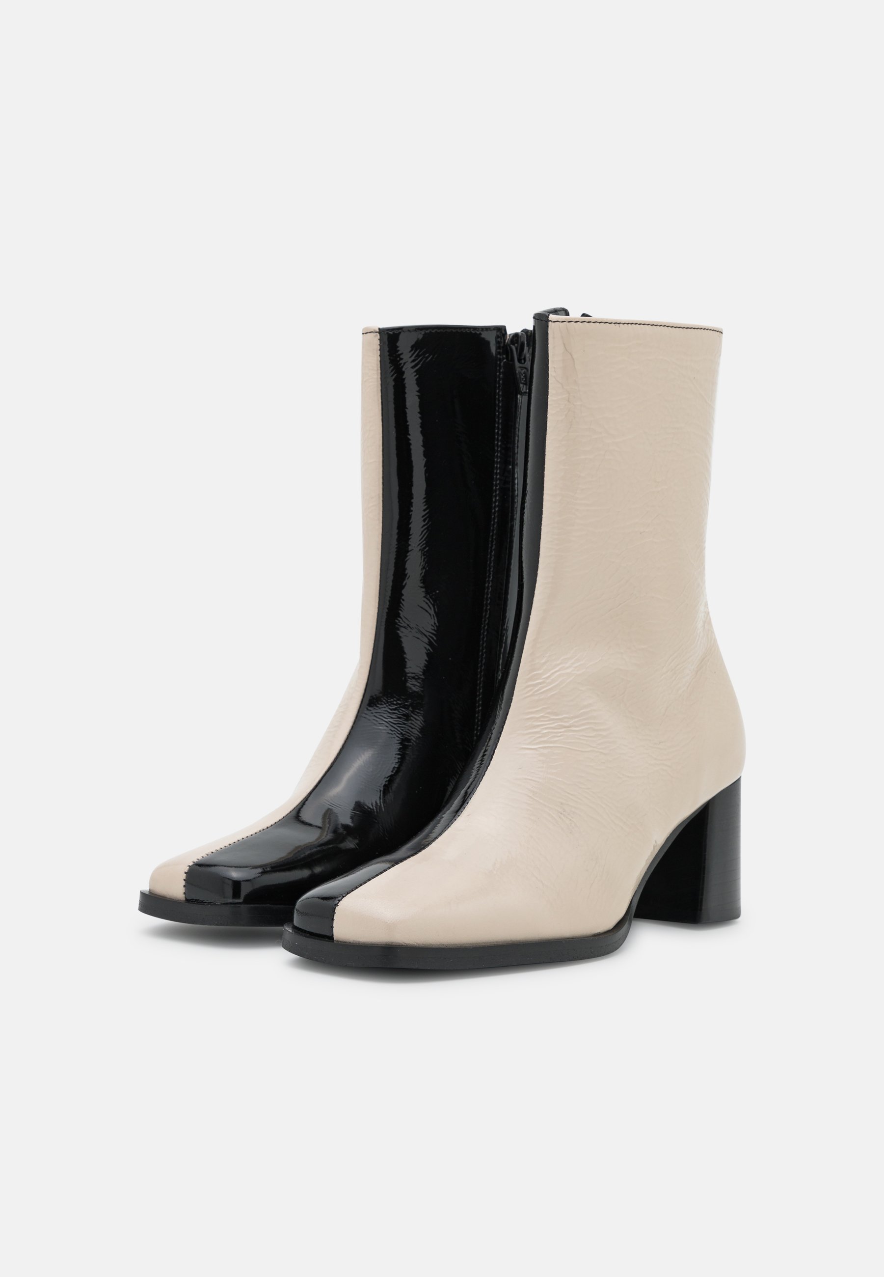 YAS HEELED BOOTS - Korte laarzen - black/latte/Nude - Zalando.nl