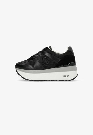 LIU JO, LIU JO PYTHON-EFFECT SUPER PLATFORM SNEAKERS - Sneakers laag - black