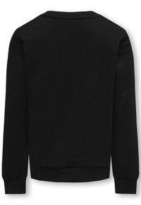 Felpa nera a girocollo realizzata in tessuto morbido. Caratterizzata da maniche lunghe, polsini a costine e una texture liscia. Design semplice e monocolore.