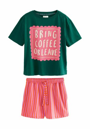 GRAPHIC SET - Pizsama szett - green coffee