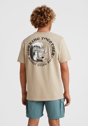 Printtipaita - mottled beige