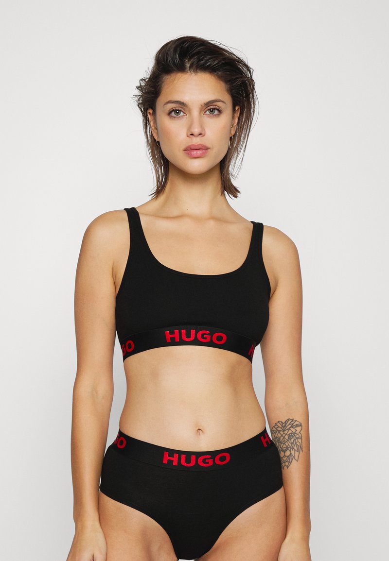 HUGO - BRALETTE SPORTY LOGO - Hosszított melltartó - black, Nagyítás