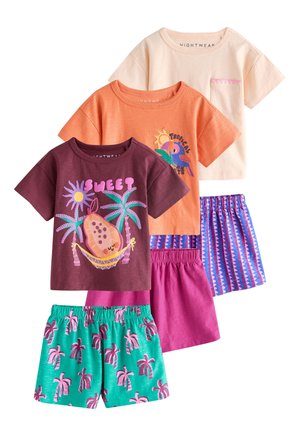 Next, REGULAR FIT - TROPICAL SHORT PYJAMAS 3 PACK .SET - Nachtwäsche Set - orange neutral