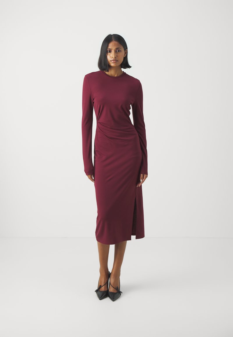 DKNY DRESS - Trikoomekko - burgundy