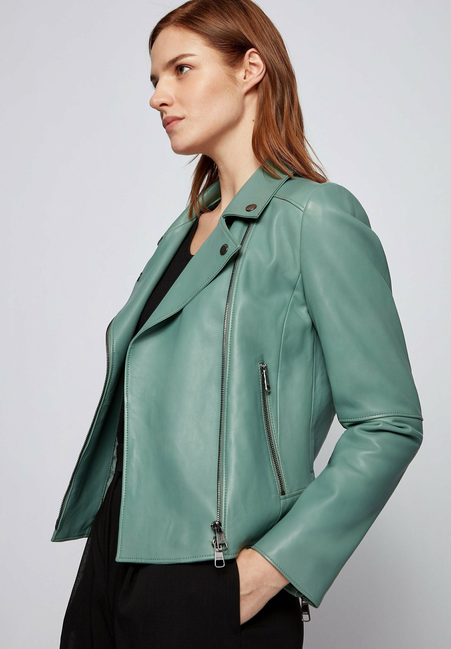 light green jacket