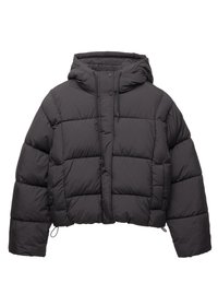 QUILTED WITH HOOD - Zimska jakna - black