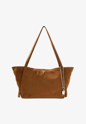 Guess, DEVON 3 COMPARTMENT TOTE - Shopping bag - cognac