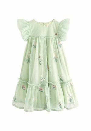 EMBROIDERY FLORAL-REGULAR FIT - Vestido de cóctel - green