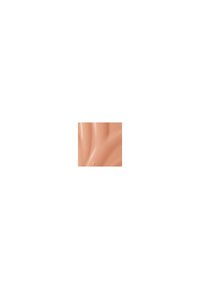 Crème cosmétique couleur pêche avec une texture lisse et crémeuse ; présente de douces vagues et une petite goutte à la surface.