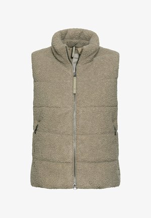 camel active, TEDDY WESTE MIT REISSVERSCHLUSSTASCHEN - Bodywarmer - sage
