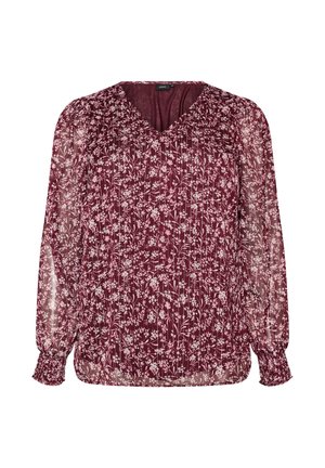 Zizzi, BLUSE MIT GEBLÜMTEM PRINT UND GLITZERFADEN - Μπλούζα - rot