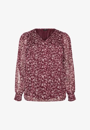 Zizzi, BLUSE MIT GEBLÜMTEM PRINT UND GLITZERFADEN - Bluse - rot