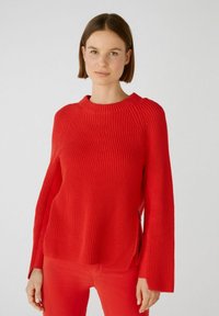 Oui RUBI MIT REISSVERSCHLUSS - Strickpullover - chinese red
