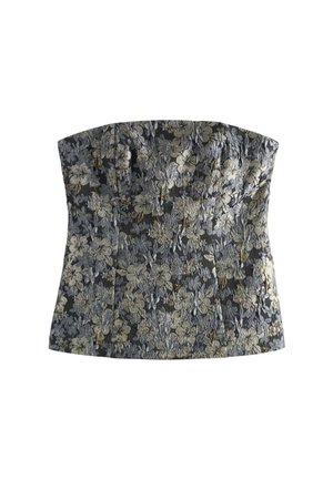 Next REGULAR FIT - METALLIC JACQUARD STRUCTURED LONGLINE BANDEAU   - Top - grey gold