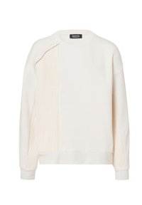 Roomkleurige sweatshirt met een getextureerd paneel aan één kant, geribbelde manchetten en een iets verhoogde halslijn voor een comfortabele pasvorm.