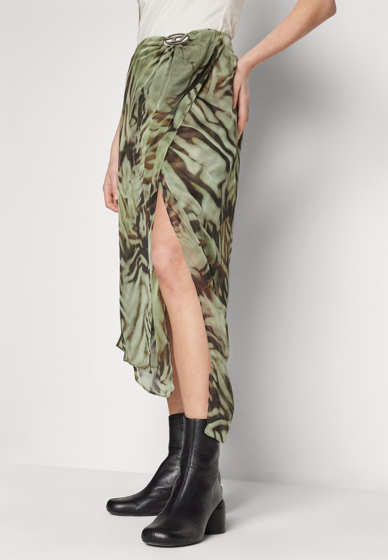 Diesel O-STENT - Maxi skirt - olive - Zalando
