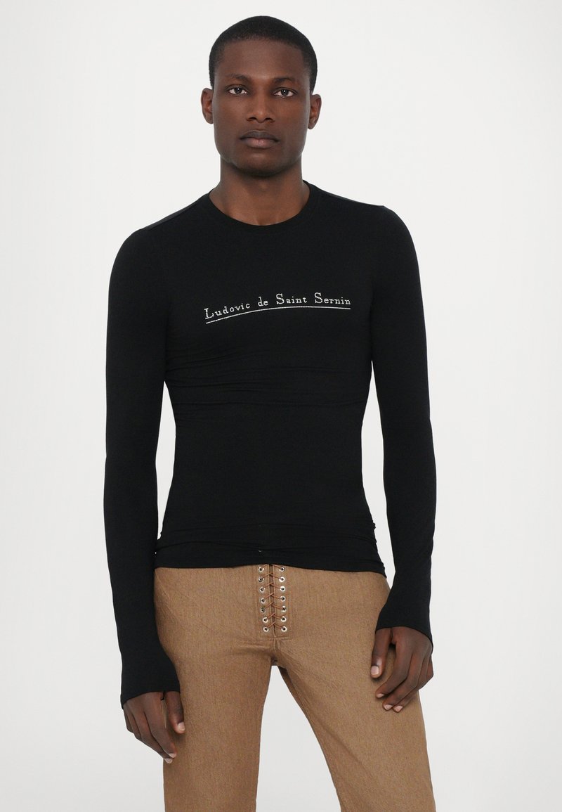Ludovic de Saint Sernin SIMPLE LONG SLEEVES STUD LOGO UNISEX - Camiseta de manga larga - black