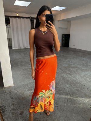 RIO DORRIS SKIRT - Maxiskjørt - orange