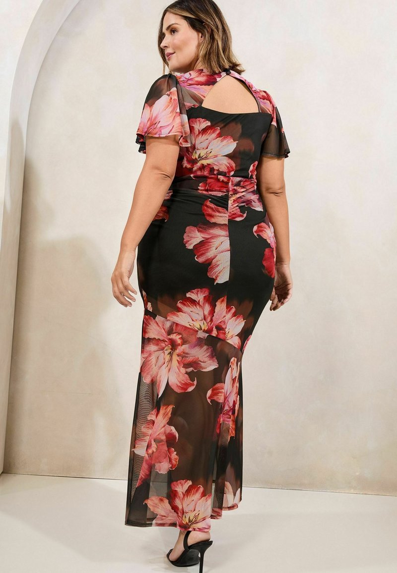Lipsy PLUS SIZE FLORAL SHORT SLEEVE UNDERBUST AND MIDI Maxi