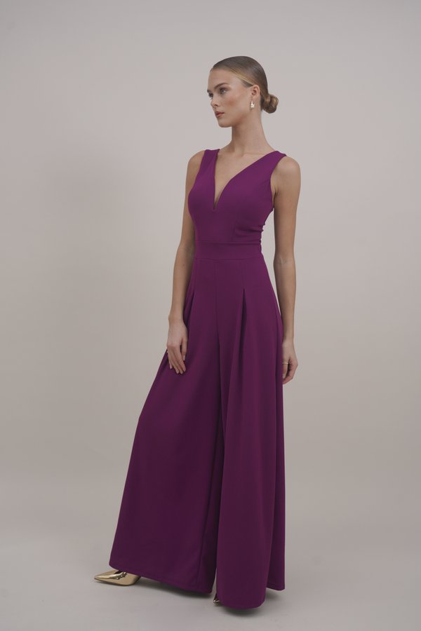 JACKIE WIDE LEG - Jumpsuit - plum3