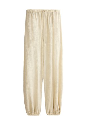 OYSHO, MAXI STRIPED BALLOON TROUSERS 35207134 - Pantalon classique - beige