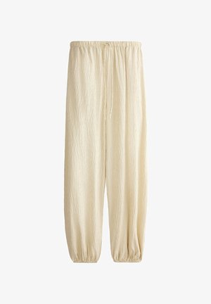 OYSHO, MAXI STRIPED BALLOON TROUSERS 35207134 - Pantalon classique - beige