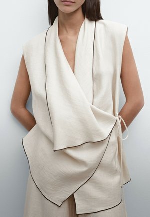 Massimo Dutti CONTRAST CROSSOVER KIMONO - Blza - light brown